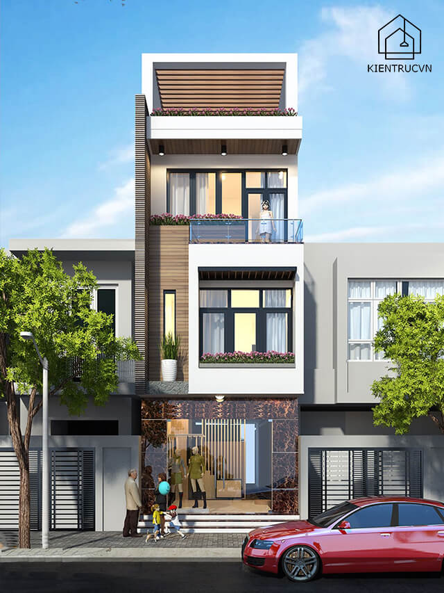 Mẫu thiết kế nhà phố 5x20m 3 tầng – mẫu 1
